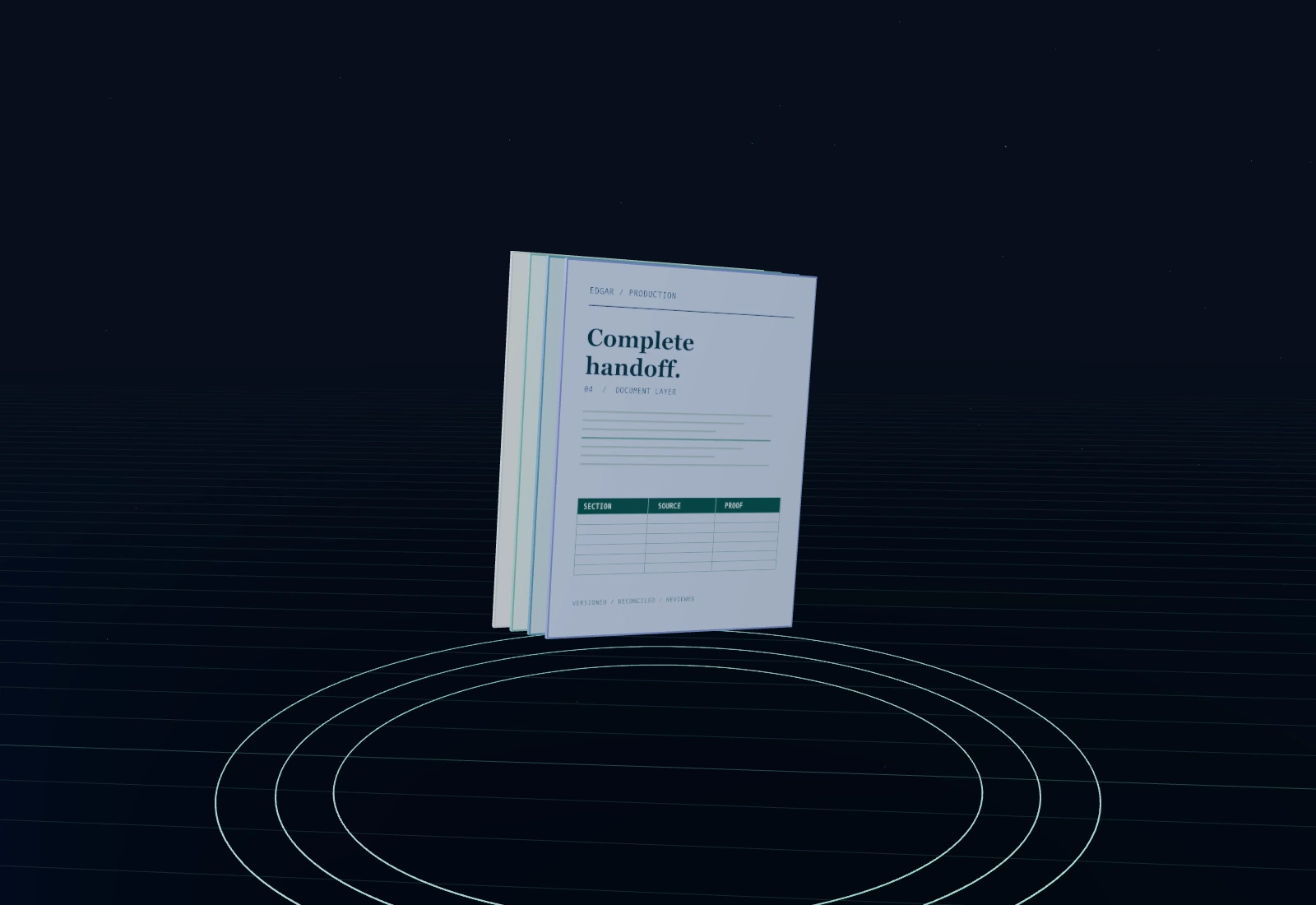 Illustrative controlled document production layers
